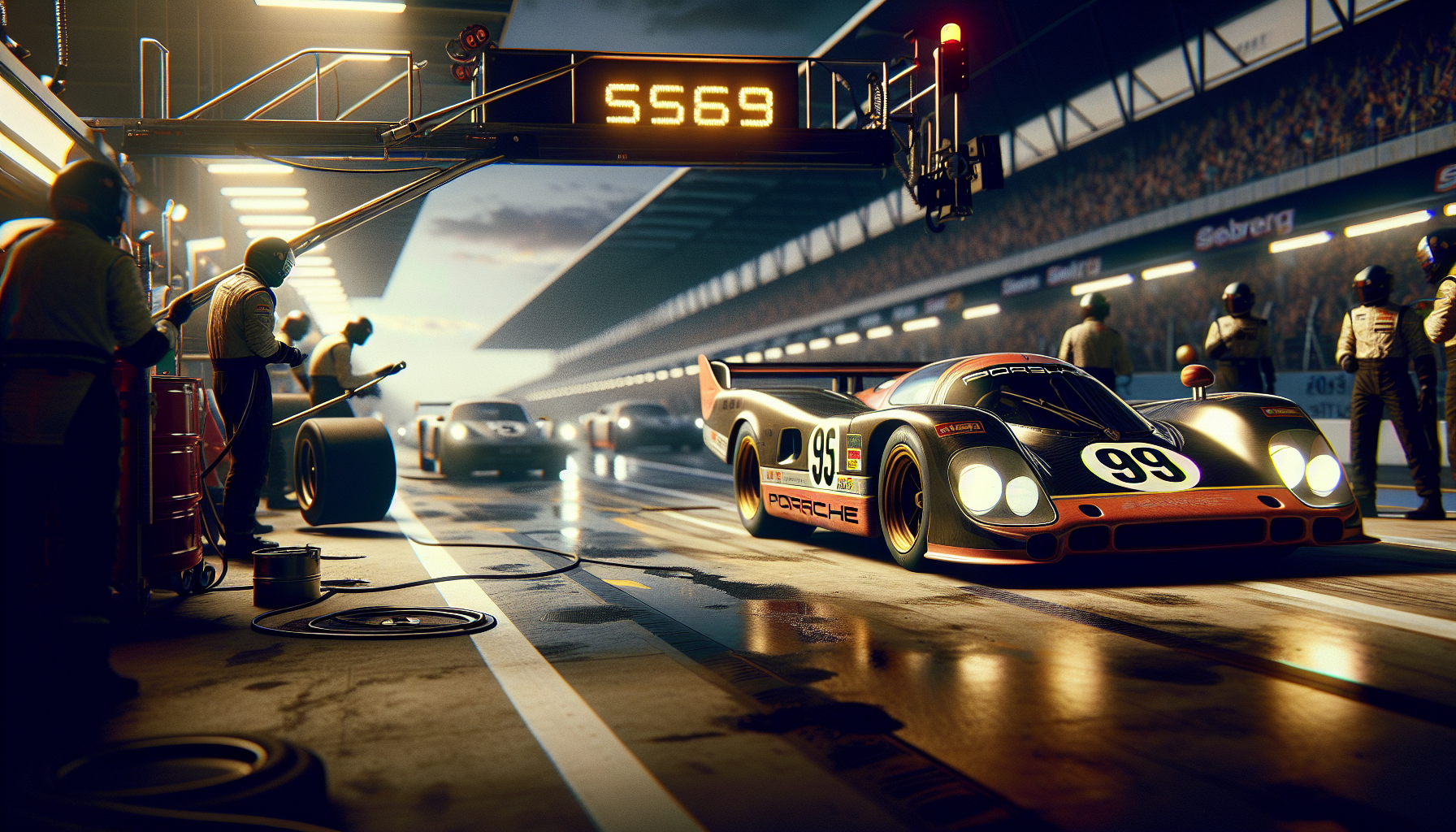 Porsche 963 navigating Sebring race challenges