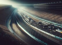 Exciting NASCAR race scene at Phoenix Raceway