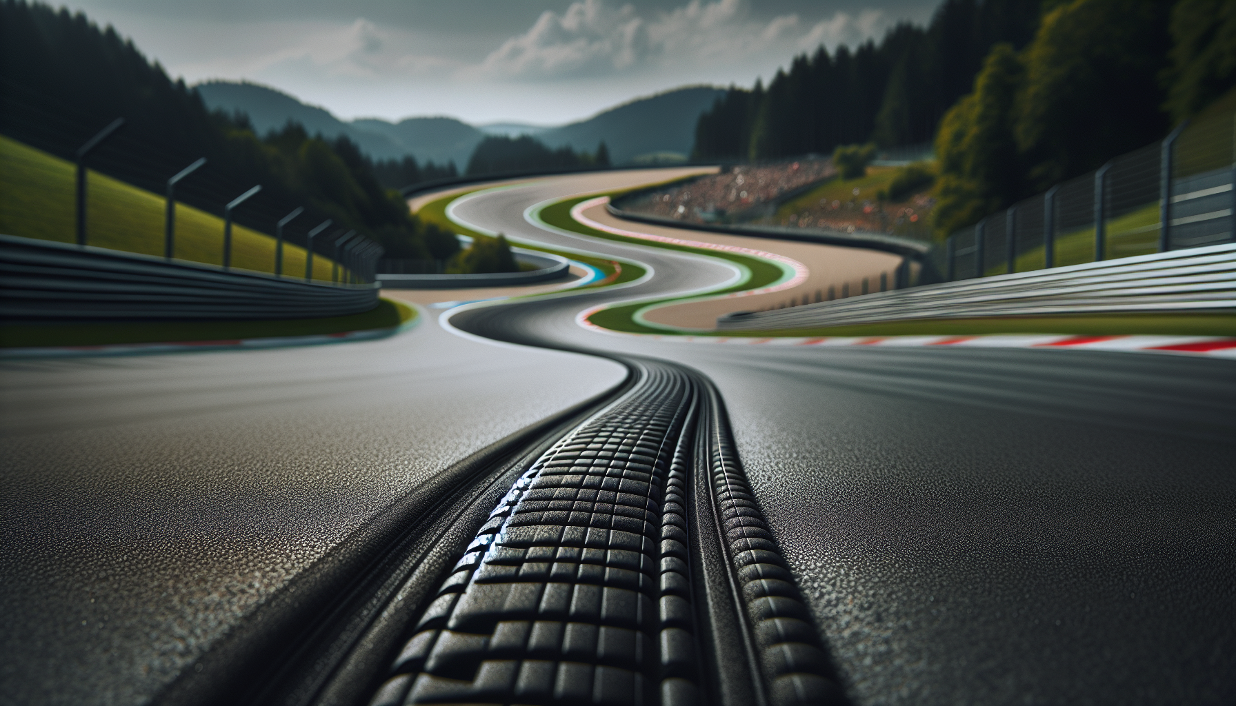 Motorcycle racer speeding on a track