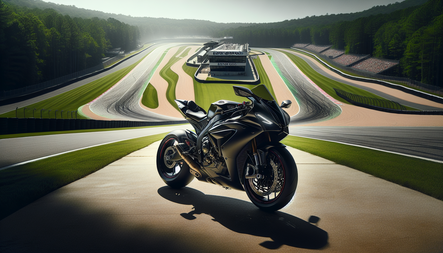 Riders competing in Supersport race at Barber Motorsports Park