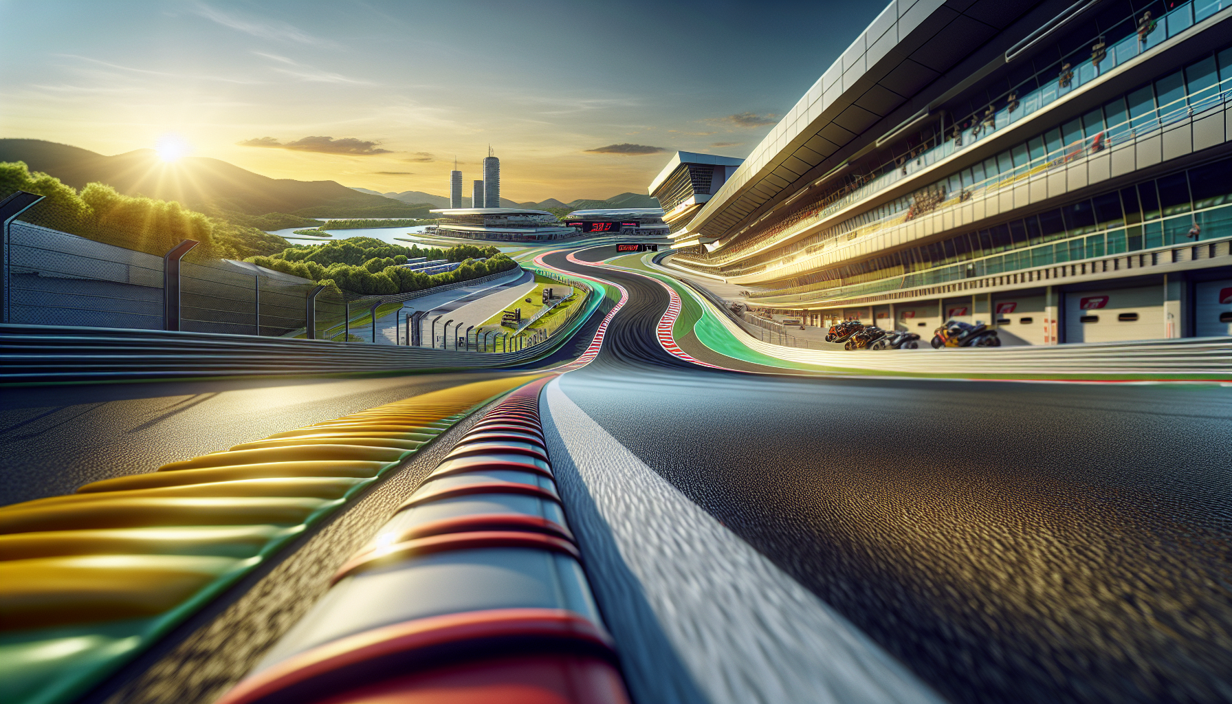 Motorcycle racers competing in an exciting event