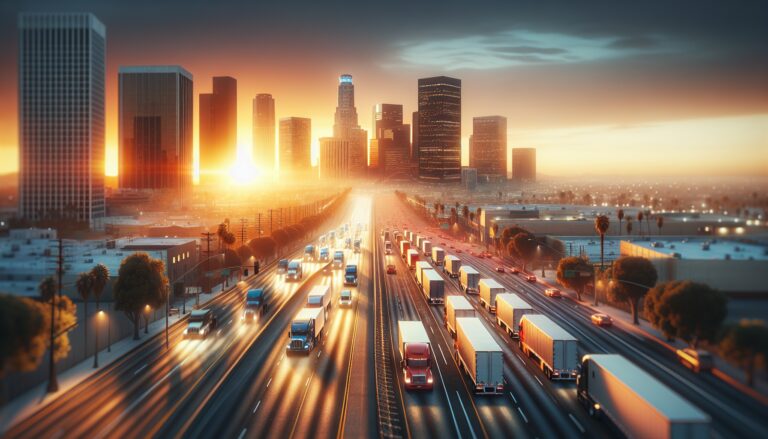 Trucks on a highway in California under green mandates