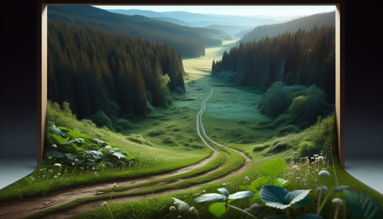 A dog on a leash in a wildlife area, promoting safety