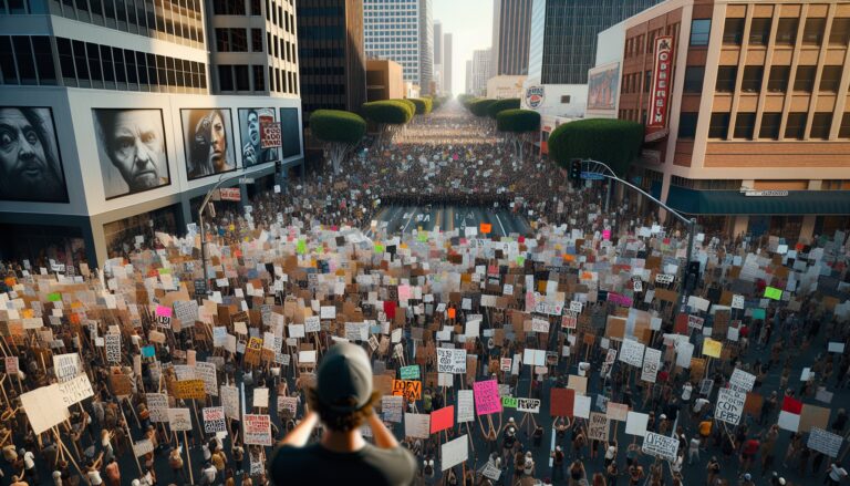 Manifestanti a Los Angeles protestano contro le retate ICE