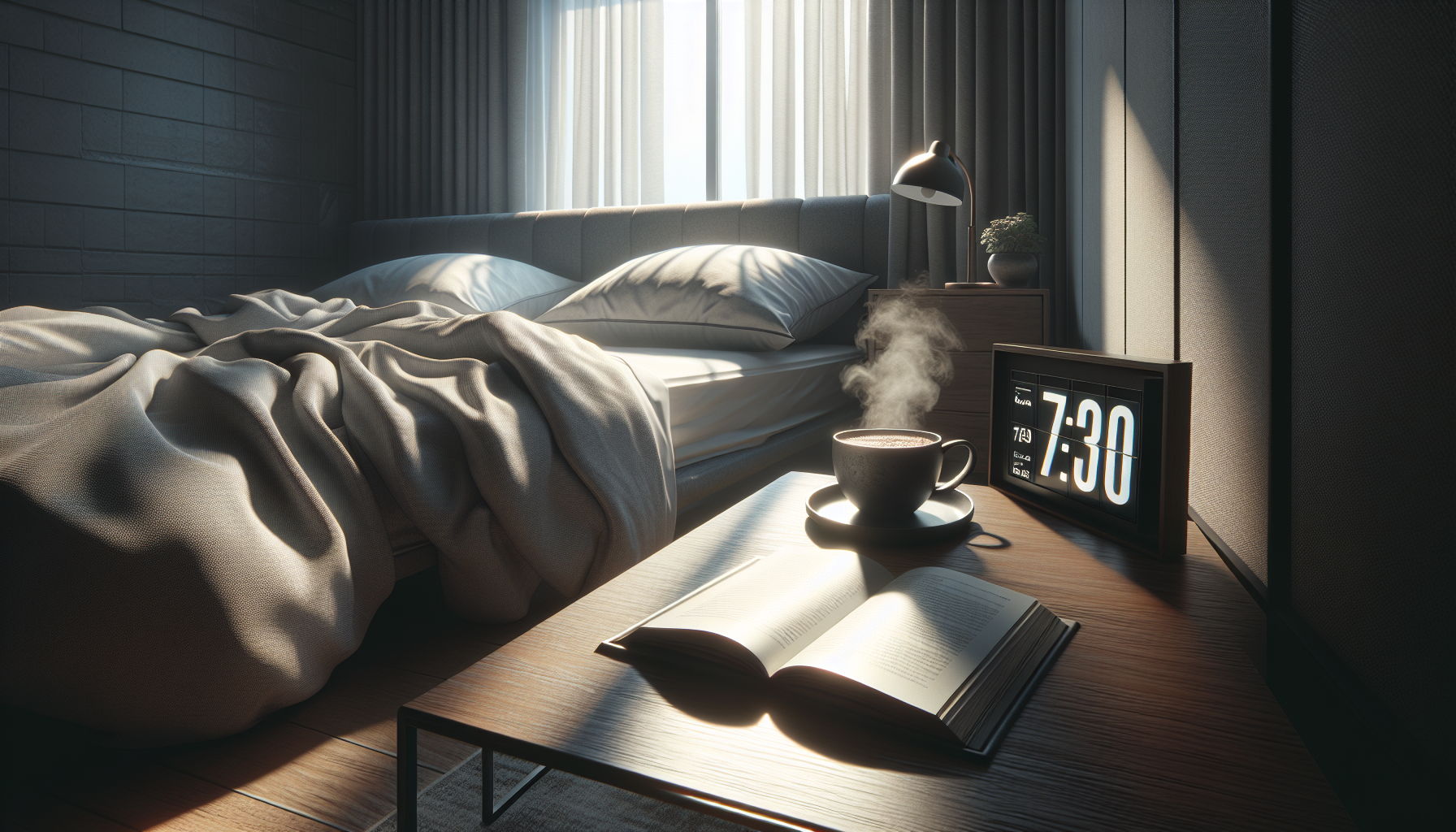 Person hitting snooze button on alarm clock