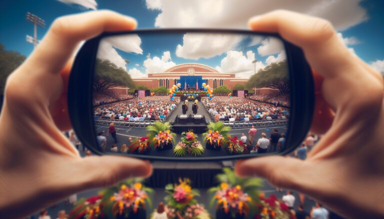 Student attempting a backflip at graduation, falling unexpectedly