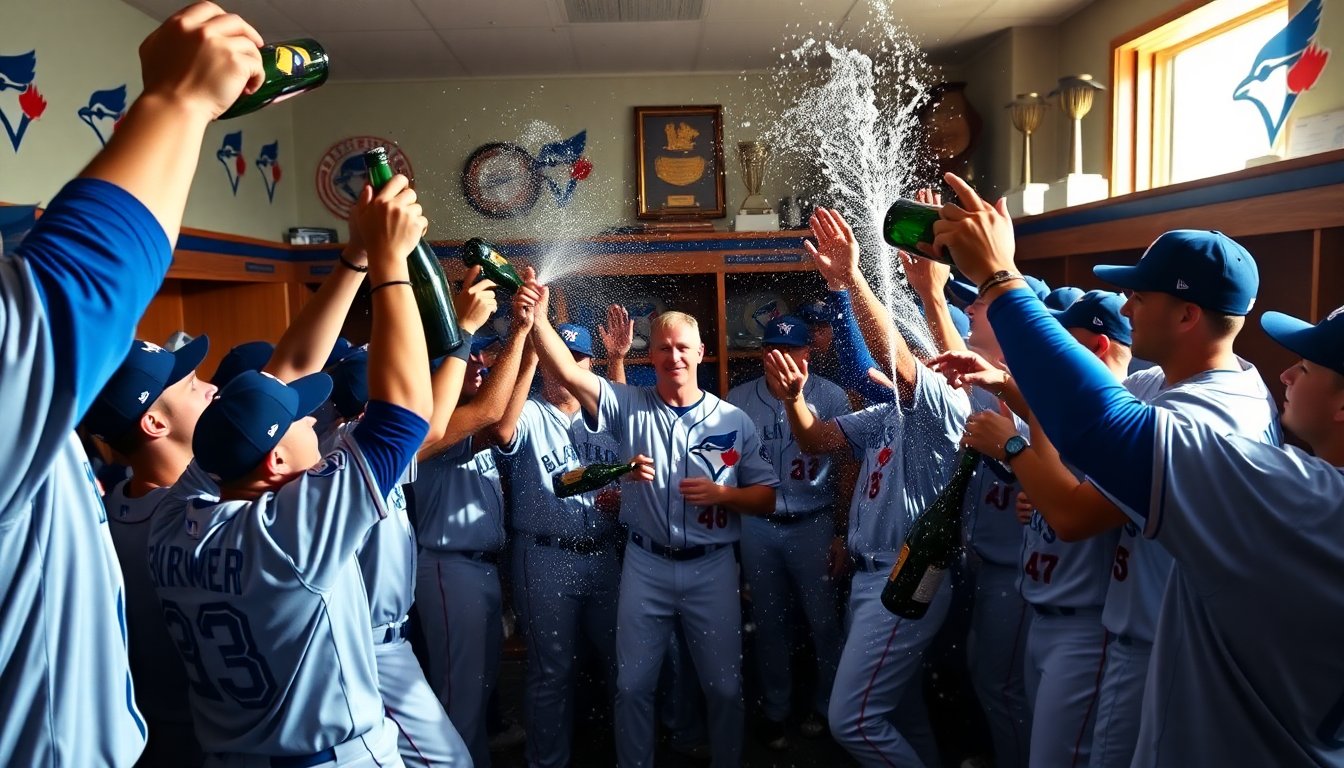 toronto blue jays celebrate al east division championship victory python 1759129245