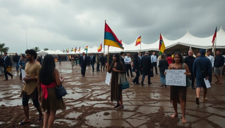 amazon climate summit encounters heavy rain and protests 1763704173