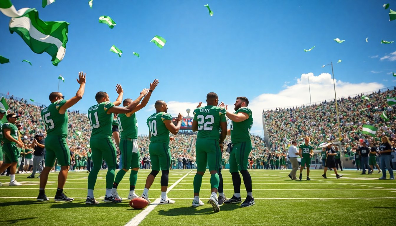 saskatchewan roughriders triumph celebrating their grey cup victory 1763386116