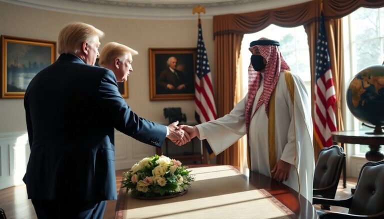 trumps warm reception for saudi crown prince despite khashoggi scandal 1763511436