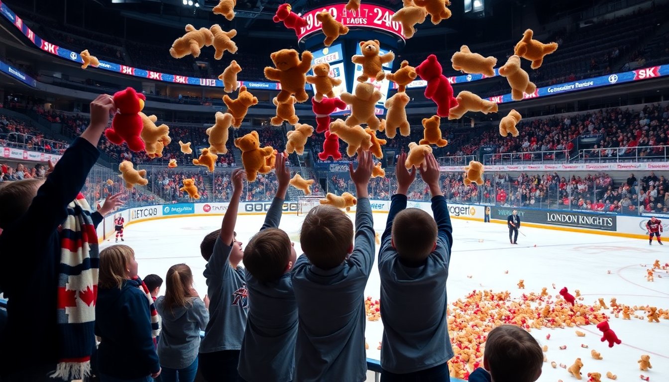 kitchener rangers triumph in exciting teddy bear toss showdown 1764842298