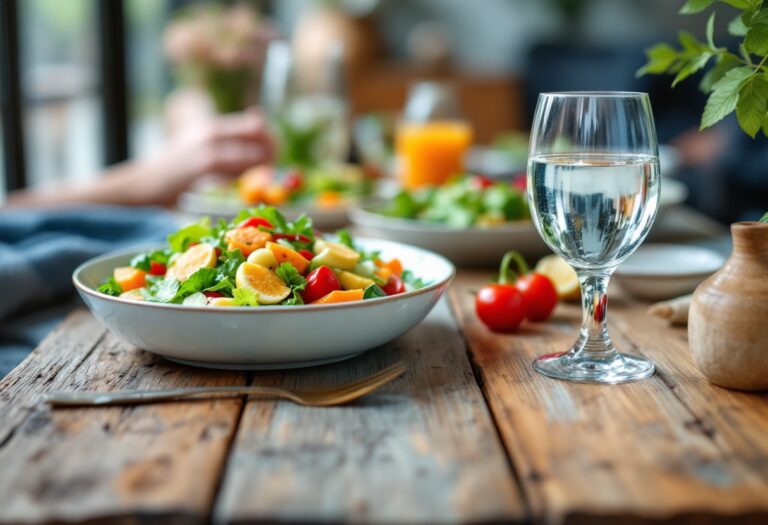 Immagine di una cena leggera e salutare