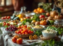 Piatto tipico della dieta mediterranea con ingredienti freschi