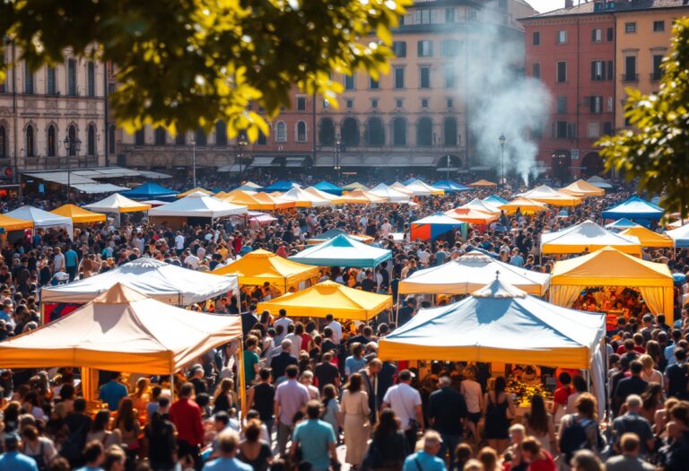Manifestazione culturale a Bologna con musica e teatro