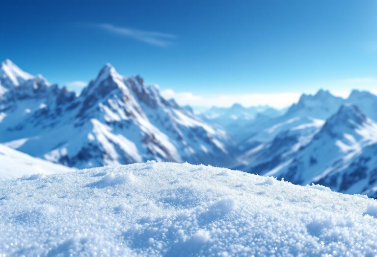 Impianti sciistici in Abruzzo con paesaggio montano
