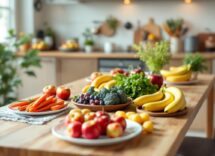 Bambino che esplora cibi diversi per prevenire allergie