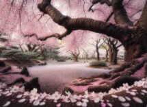 Fiori di ciliegio durante l'Hanami in un parco urbano