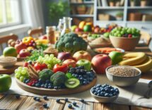 Piatto colorato di frutta e verdura fresca