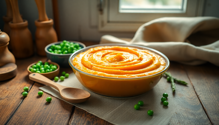 pure cremoso di patate dolci e piselli per i piu piccoli 1752320818