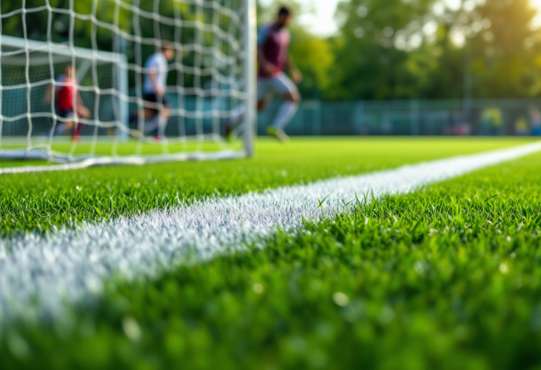 Giocatori in azione durante un derby bresciano di Serie C