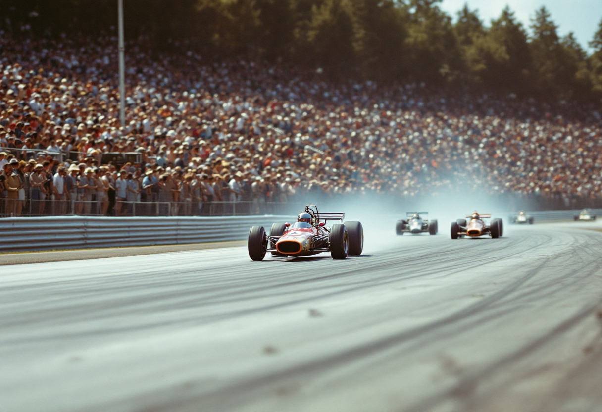 Libro sulla Formula 1 degli anni Settanta con immagini storiche