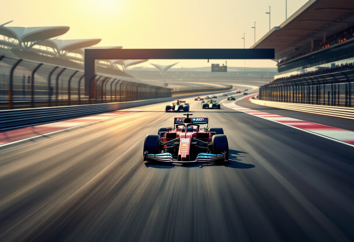 Piloti di Formula 1 in azione durante la gara in Qatar 2024