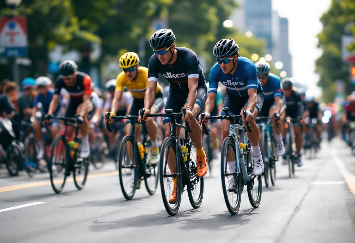 Francesco Fiorenza durante una gara di ciclismo