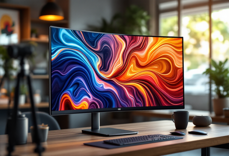 Monitor LG UltraGear OLED 34GS95QE con design elegante