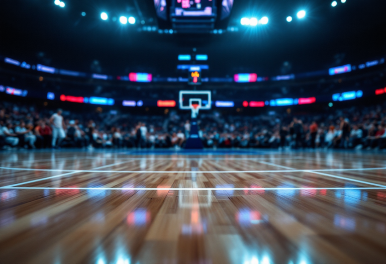 Olimpia Milano e ASVEL Villeurbanne in campo durante Eurolega