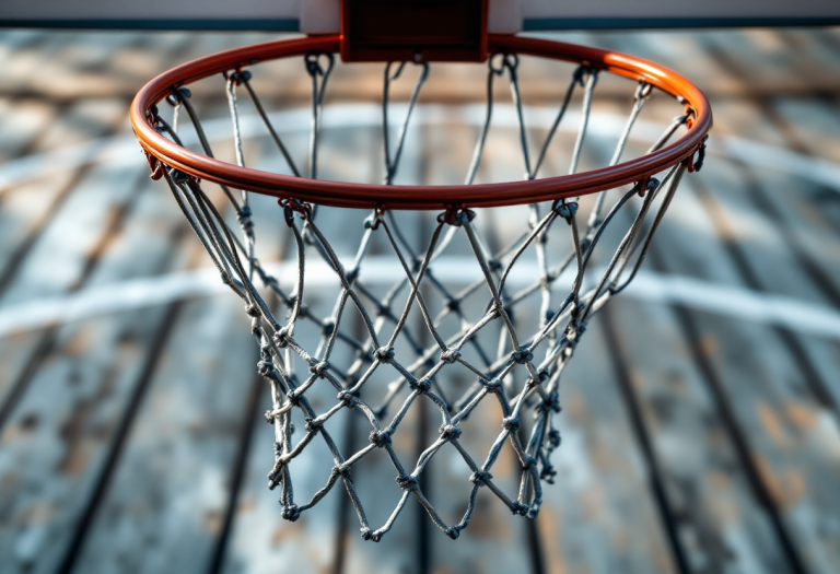 Ousmane Diop in azione sul campo di basket italiano