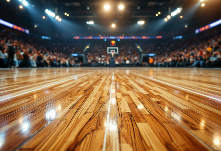 Giocatori in azione durante una partita di Serie A di basket