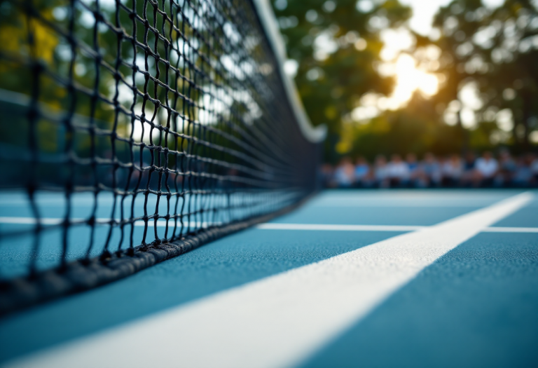 Flavio Cobolli e Jesper De Jong durante un match di tennis