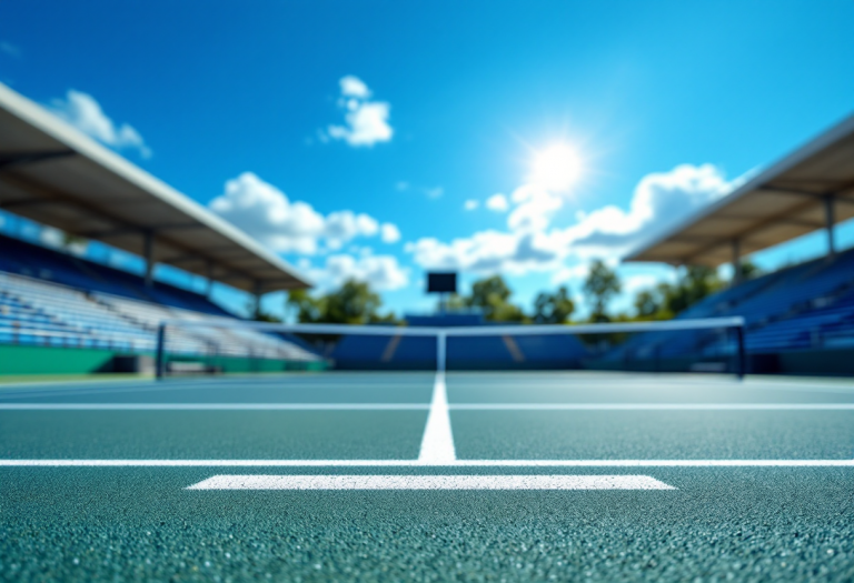 Jannik Sinner in azione durante una partita di tennis