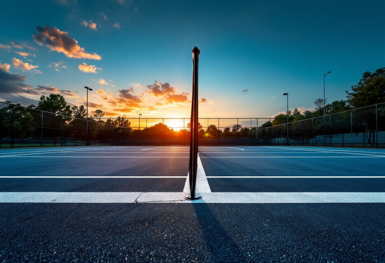 Andrey Rublev in azione durante un torneo di tennis