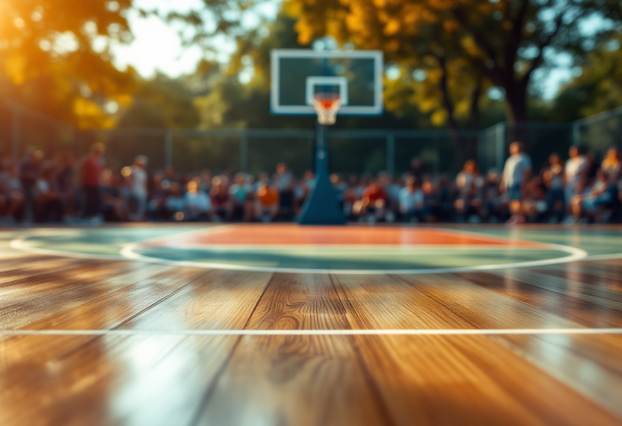 Giovani che giocano a basket in un contesto inclusivo