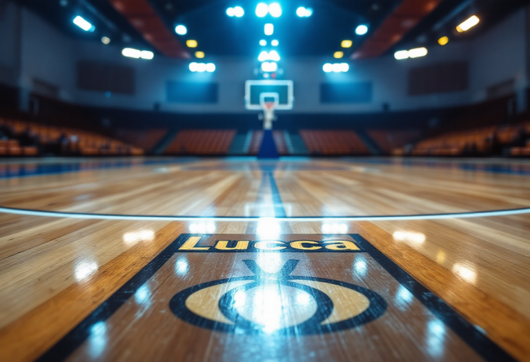 Giocatori del Basketball Club Lucca in azione durante i playoff