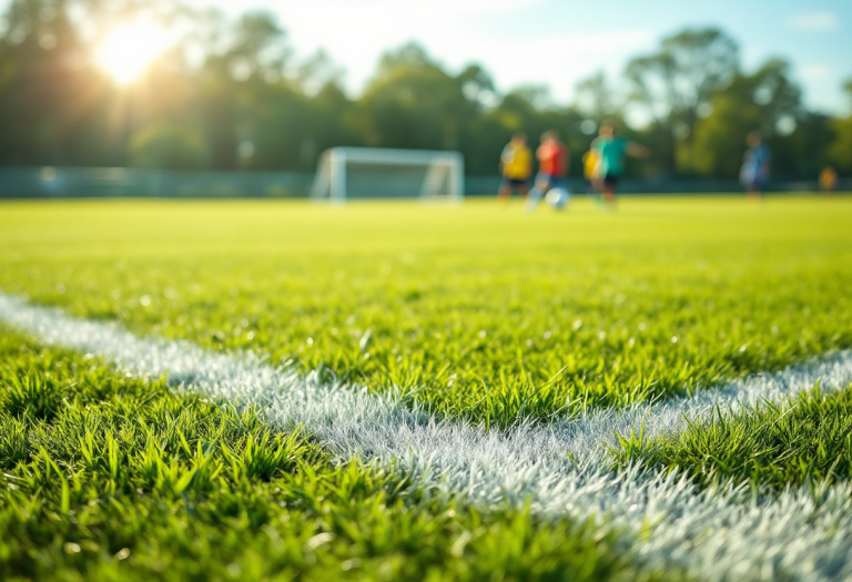 Giocatori di calcio dilettantistico in azione durante una partita