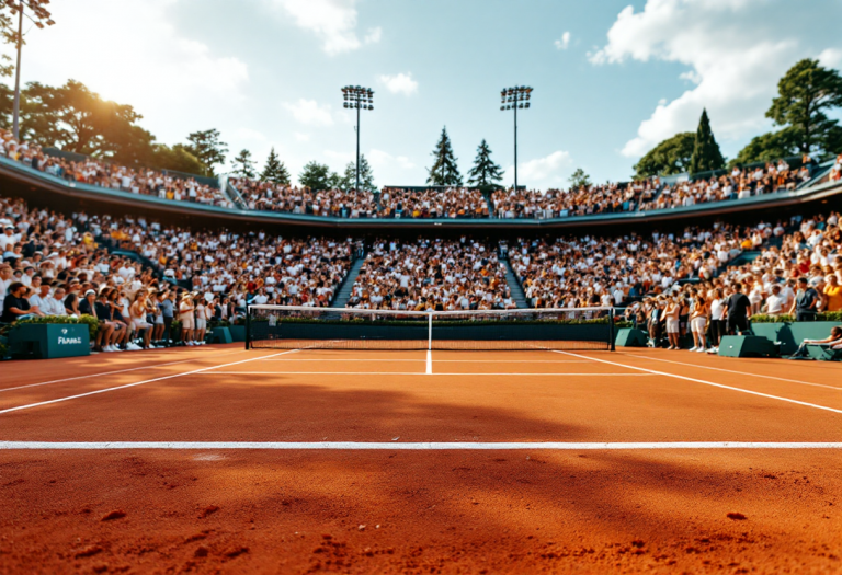 Matteo Arnaldi in azione durante il torneo ATP 500 a Dallas