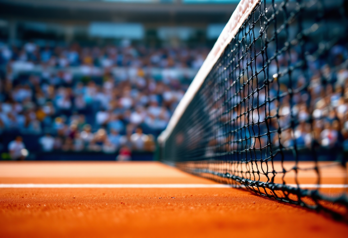 Giocatori italiani festeggiano la vittoria nel torneo di tennis