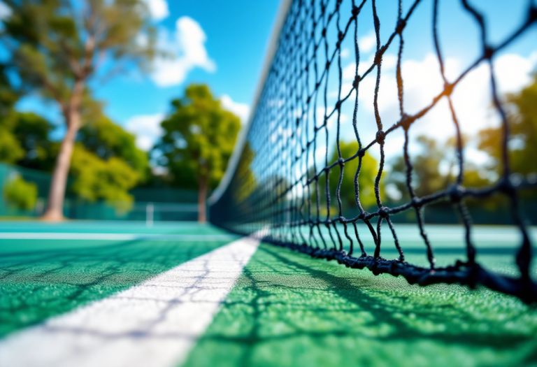 Giocatore di tennis analizza dati statistici