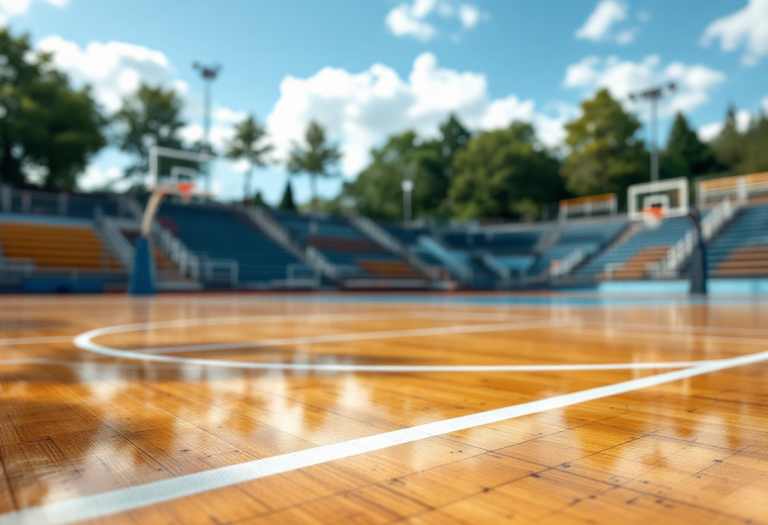 Giocatori di Dolomiti Energia e Germani Brescia in azione