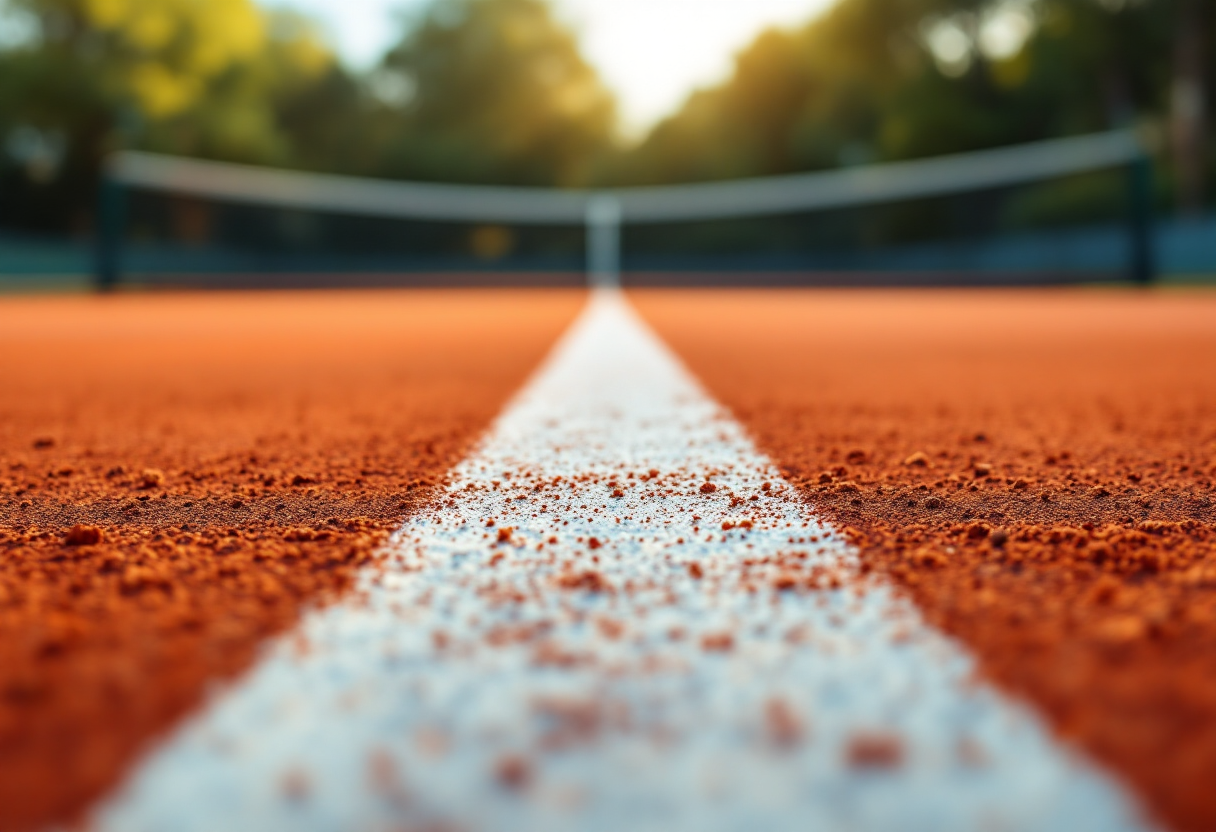 Elisabetta Cocciaretto durante il match a Indian Wells