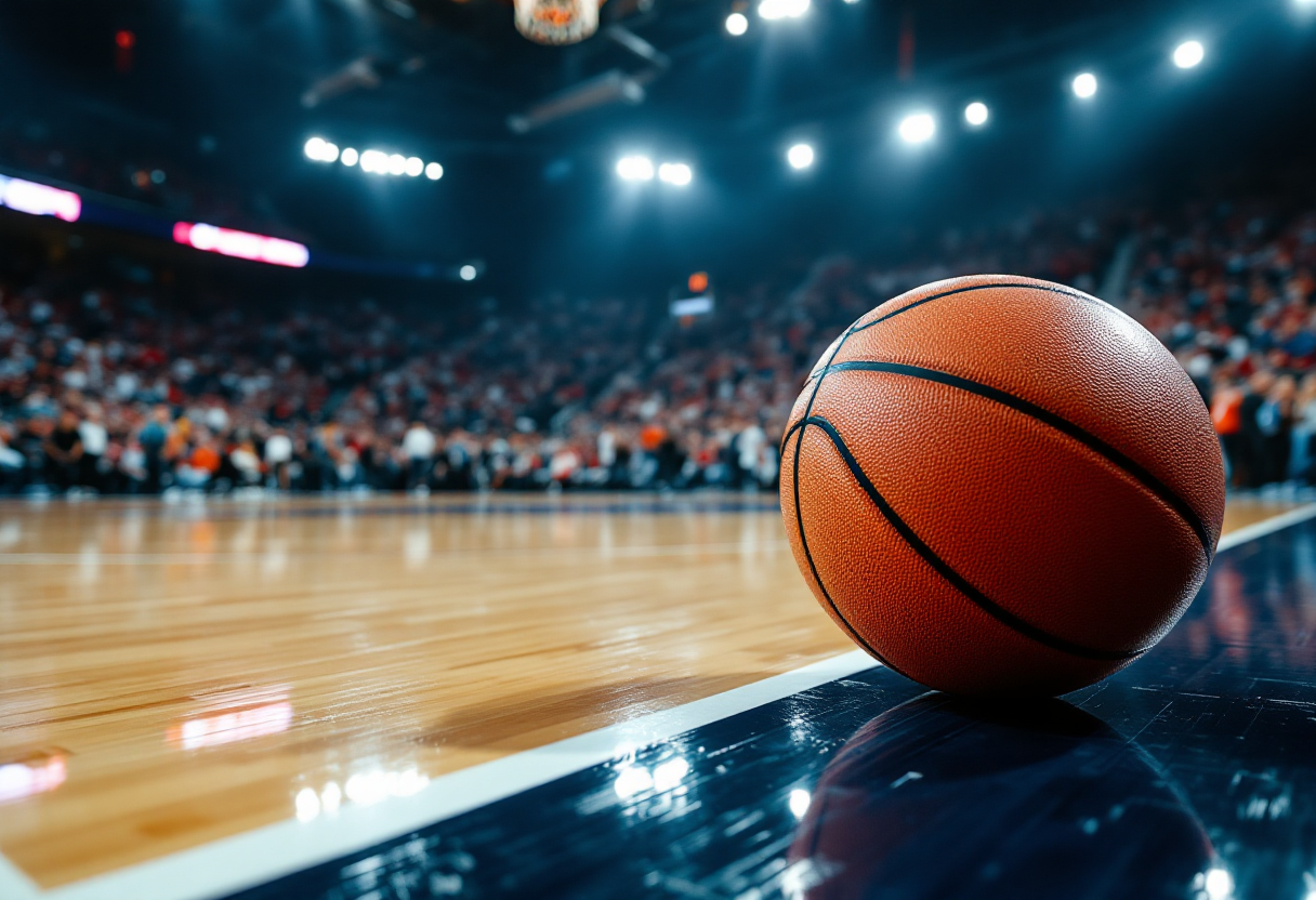 Gabriele Procida in azione durante una schiacciata in EuroLeague