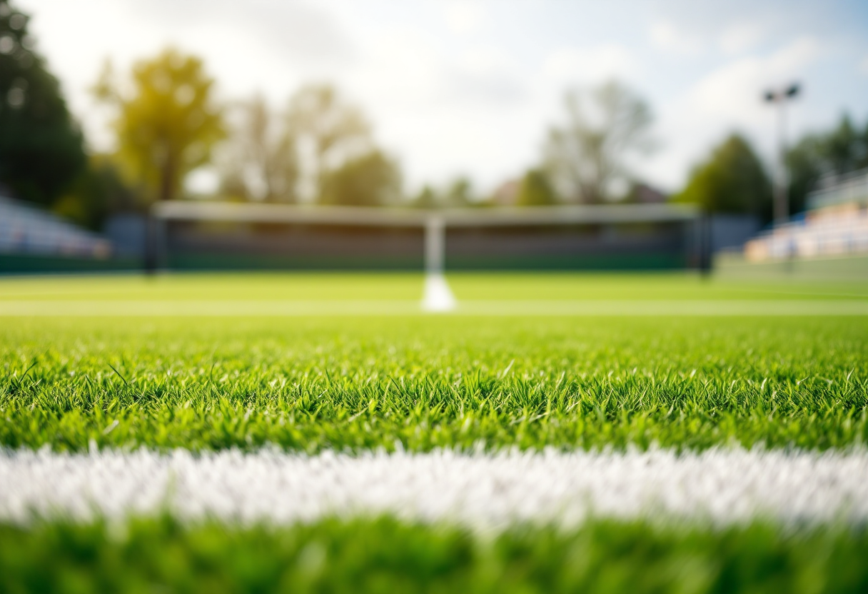 Giocatori di tennis in azione durante gli incontri a Charleston