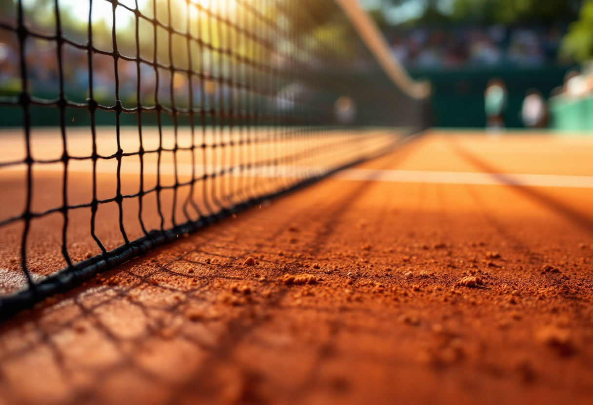 Giocatori di tennis in diretta streaming durante una partita