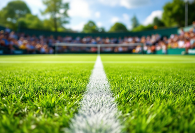 Jannik Sinner in azione durante un torneo di tennis