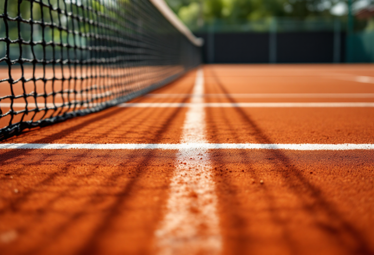 Jannik Sinner in azione durante un torneo di tennis