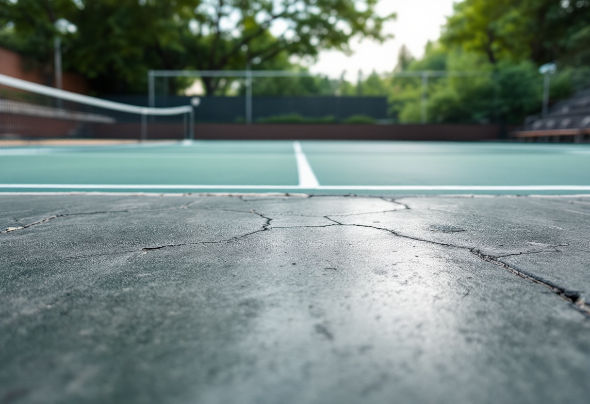 Lorenzo Musetti in azione contro Djokovic al Miami Open