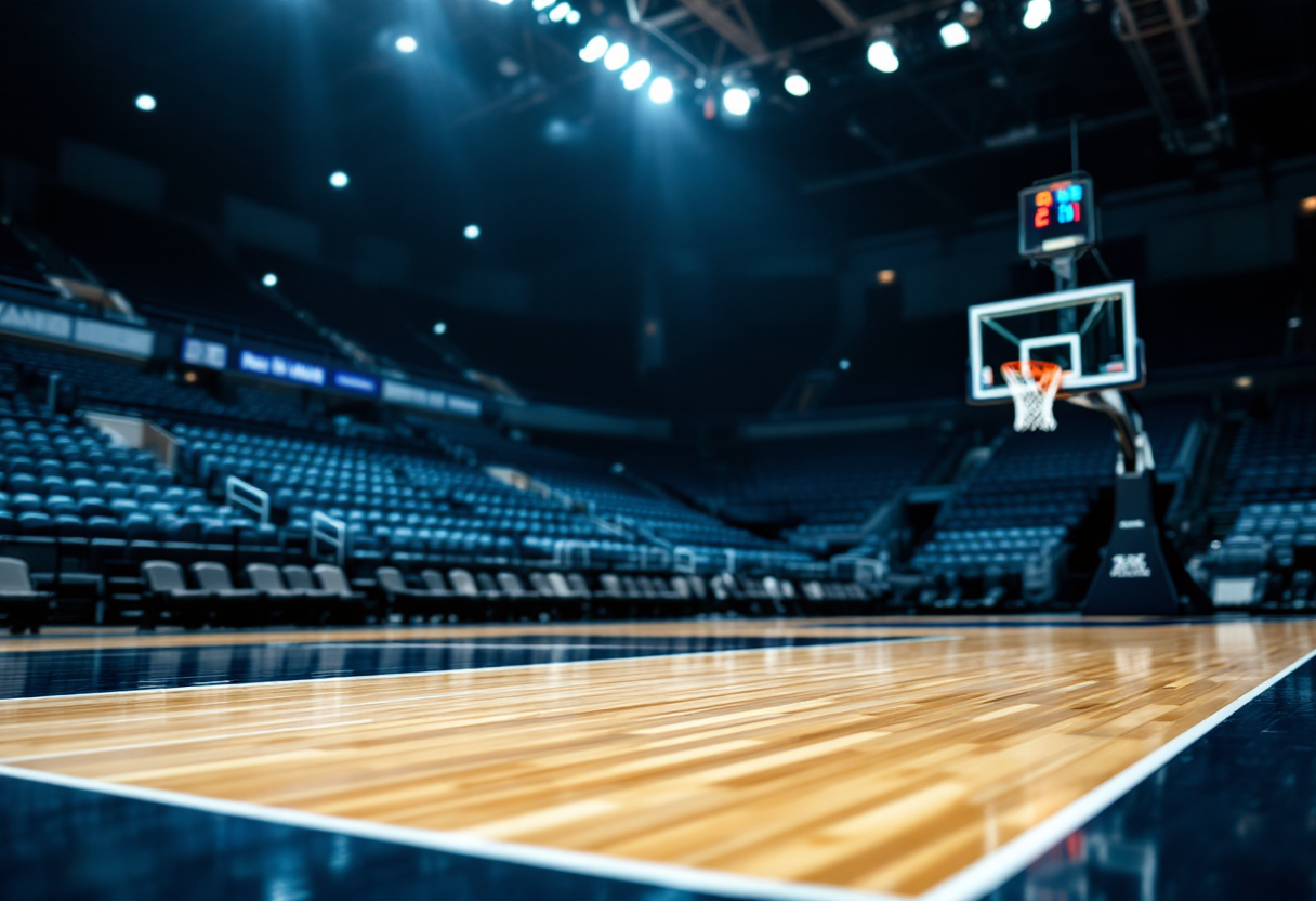 Giocatori del Real Madrid in azione durante una partita di basket