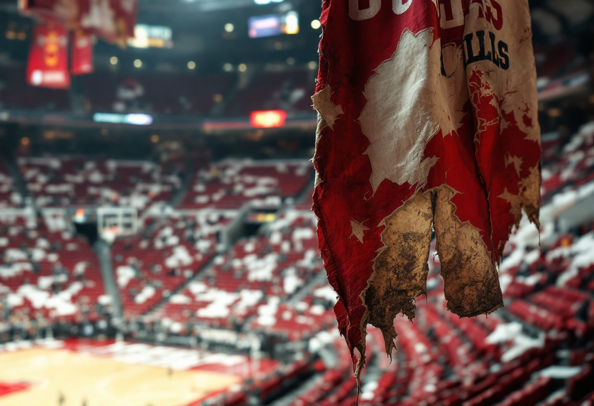 Banner NBA dei Chicago Bulls rimosso dallo stadio